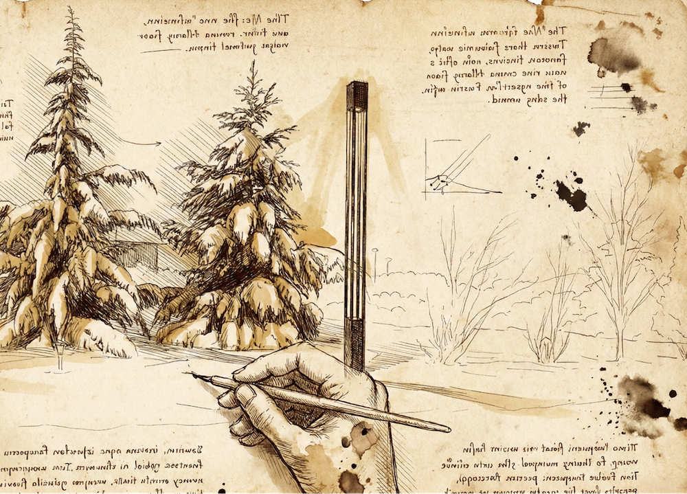 DaVinci Sketch Being Drawn