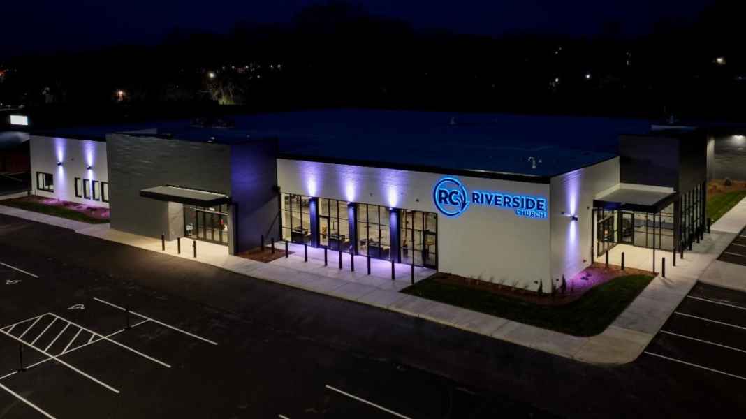 Church Aerial View With Parking Lot