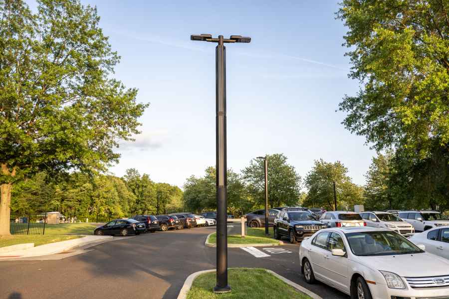 Wentz Run Park Solar Pole In Parking Lot