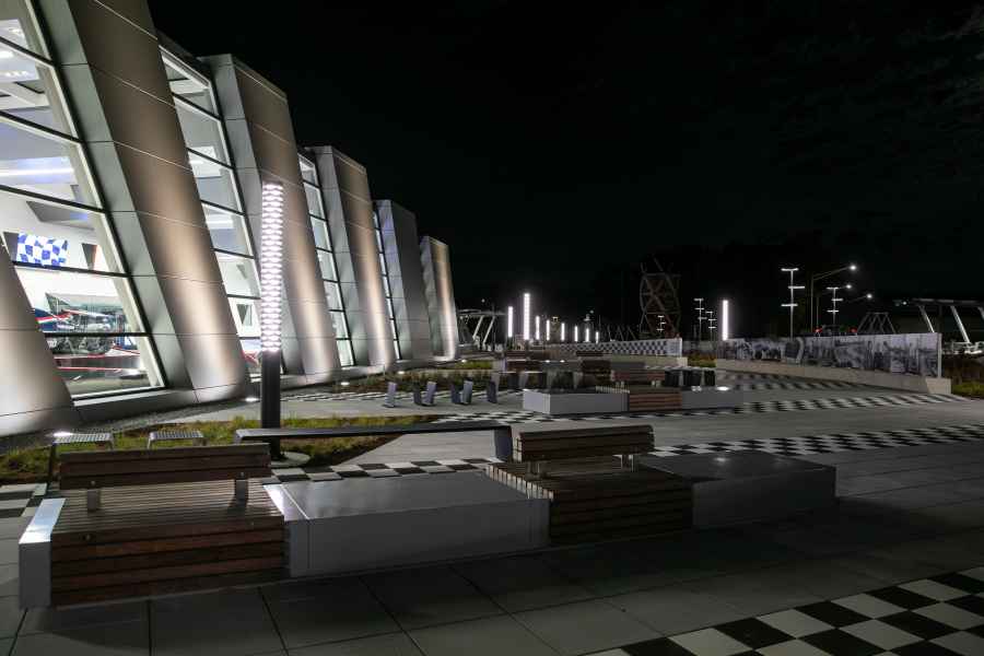 INDOT Clear Creek Night Lit Columns