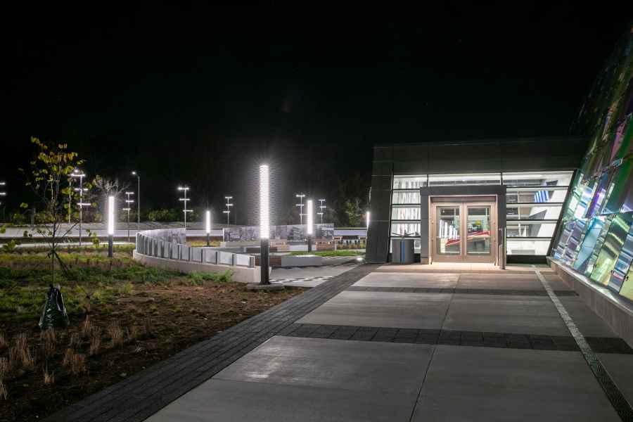 INDOT Clear Creek Night Lit Columns
